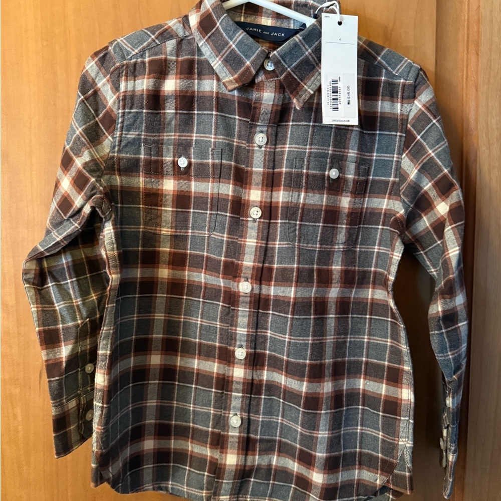 Janie and Jack Multicolor Plaid Button-Down Shirt